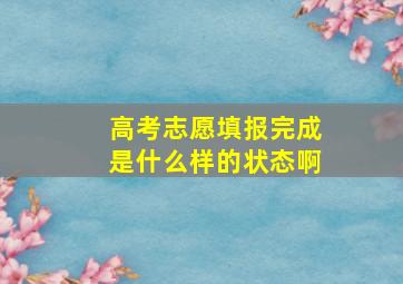 高考志愿填报完成是什么样的状态啊