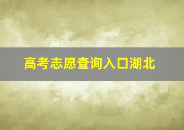 高考志愿查询入口湖北