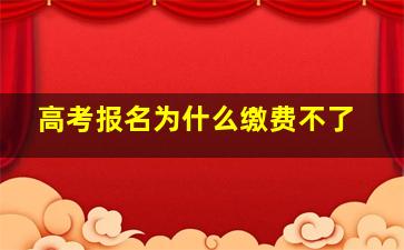 高考报名为什么缴费不了