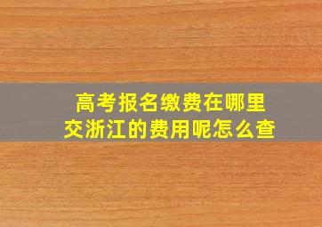 高考报名缴费在哪里交浙江的费用呢怎么查