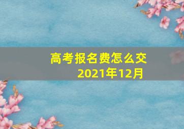 高考报名费怎么交2021年12月