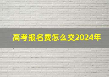 高考报名费怎么交2024年