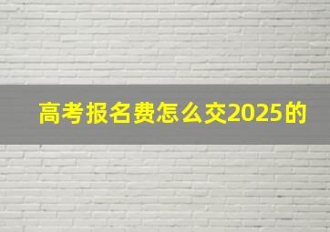 高考报名费怎么交2025的