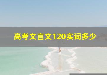 高考文言文120实词多少