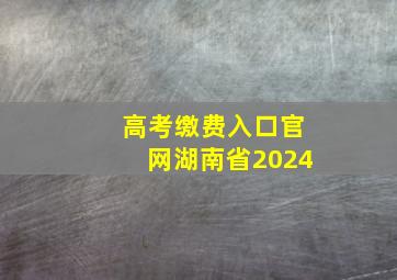 高考缴费入口官网湖南省2024