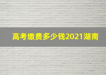 高考缴费多少钱2021湖南