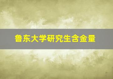 鲁东大学研究生含金量