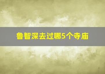 鲁智深去过哪5个寺庙