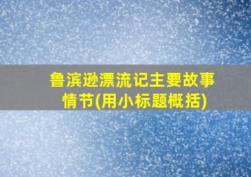 鲁滨逊漂流记主要故事情节(用小标题概括)