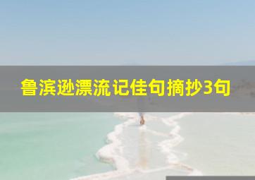 鲁滨逊漂流记佳句摘抄3句