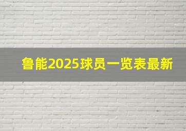 鲁能2025球员一览表最新