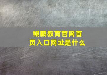 鲲鹏教育官网首页入口网址是什么