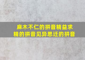 麻木不仁的拼音精益求精的拼音见异思迁的拼音