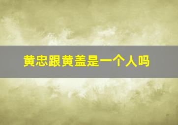 黄忠跟黄盖是一个人吗