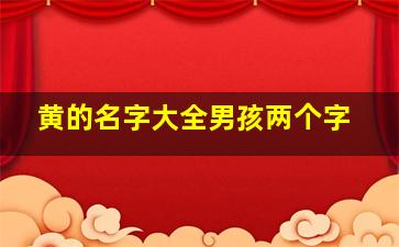 黄的名字大全男孩两个字