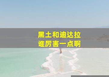 黑土和迪达拉谁厉害一点啊