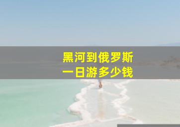 黑河到俄罗斯一日游多少钱