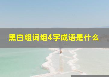 黑白组词组4字成语是什么