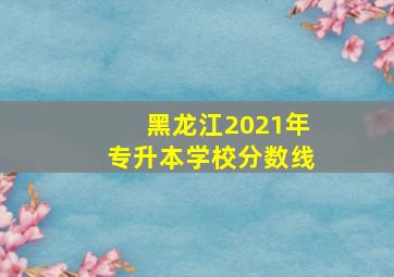 黑龙江2021年专升本学校分数线