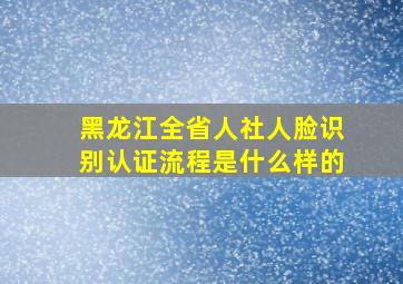 黑龙江全省人社人脸识别认证流程是什么样的