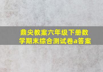 鼎尖教案六年级下册数学期末综合测试卷a答案