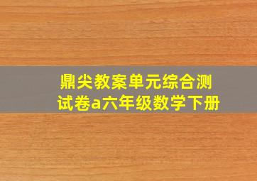 鼎尖教案单元综合测试卷a六年级数学下册