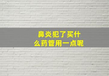 鼻炎犯了买什么药管用一点呢