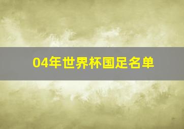 04年世界杯国足名单