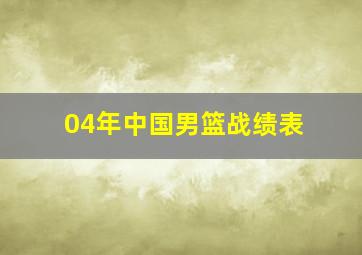 04年中国男篮战绩表