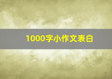 1000字小作文表白