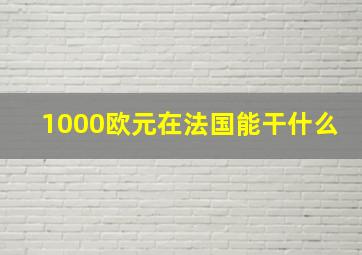 1000欧元在法国能干什么