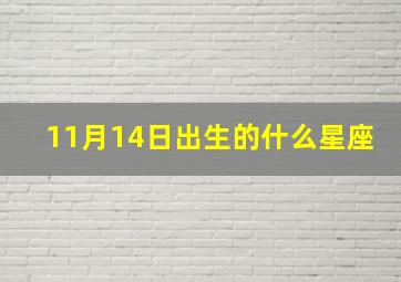 11月14日出生的什么星座