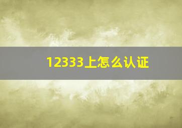 12333上怎么认证