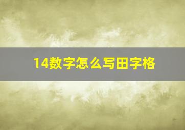 14数字怎么写田字格