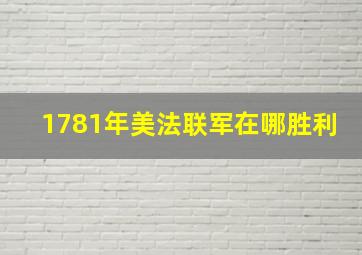 1781年美法联军在哪胜利