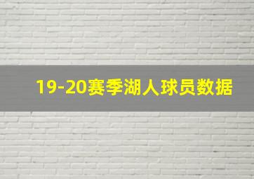 19-20赛季湖人球员数据