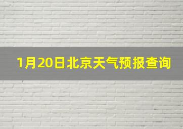 1月20日北京天气预报查询