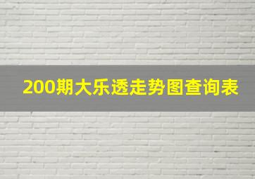 200期大乐透走势图查询表