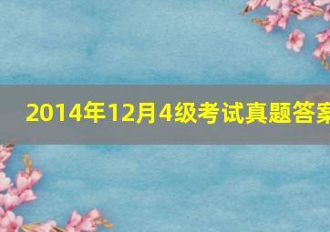 2014年12月4级考试真题答案