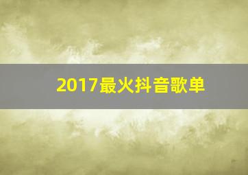 2017最火抖音歌单