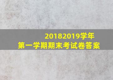 20182019学年第一学期期末考试卷答案