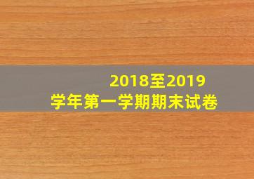 2018至2019学年第一学期期末试卷