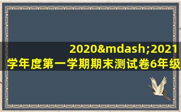 2020—2021学年度第一学期期末测试卷6年级