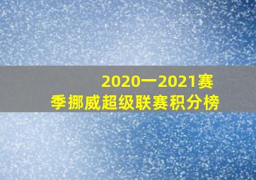 2020一2021赛季挪威超级联赛积分榜