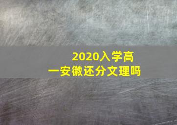 2020入学高一安徽还分文理吗