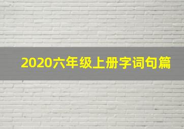 2020六年级上册字词句篇