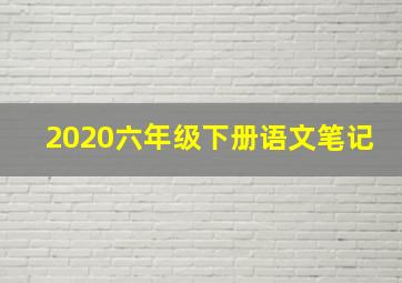 2020六年级下册语文笔记