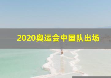 2020奥运会中国队出场