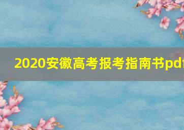 2020安徽高考报考指南书pdf