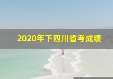 2020年下四川省考成绩